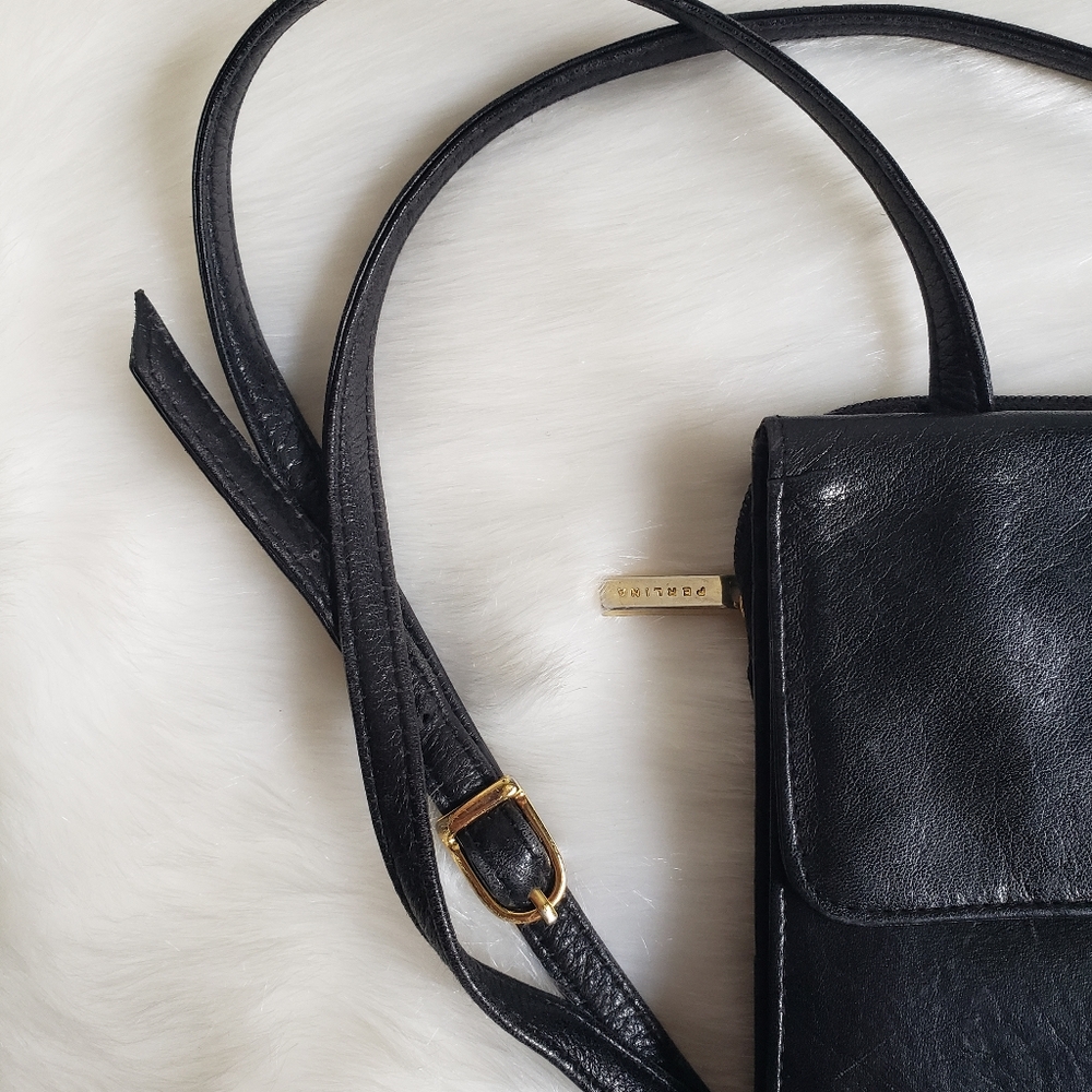 Perlina Black Leather Wallet Cross Body Bag - Picture 3 of 9